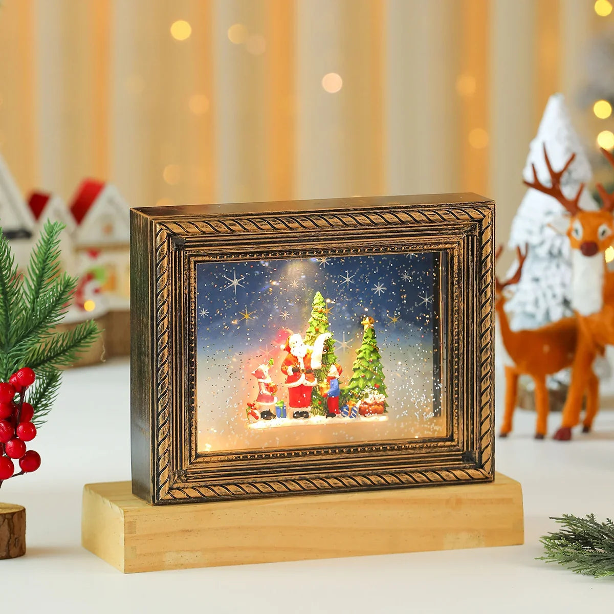 Christmas Figurine Winter Village LED USB Battery Powered