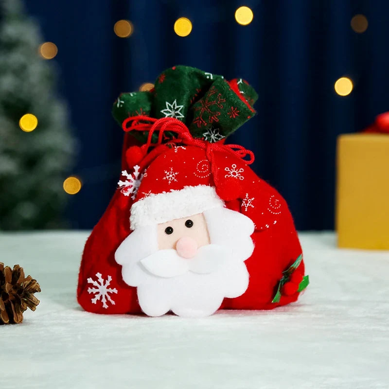 Christmas Gnome Figurine Gift Sack Traditional Motifs