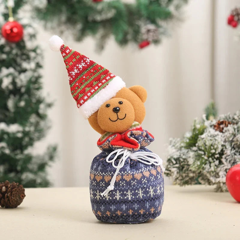 Christmas Gnome Figurine Gift Sack Traditional Motifs