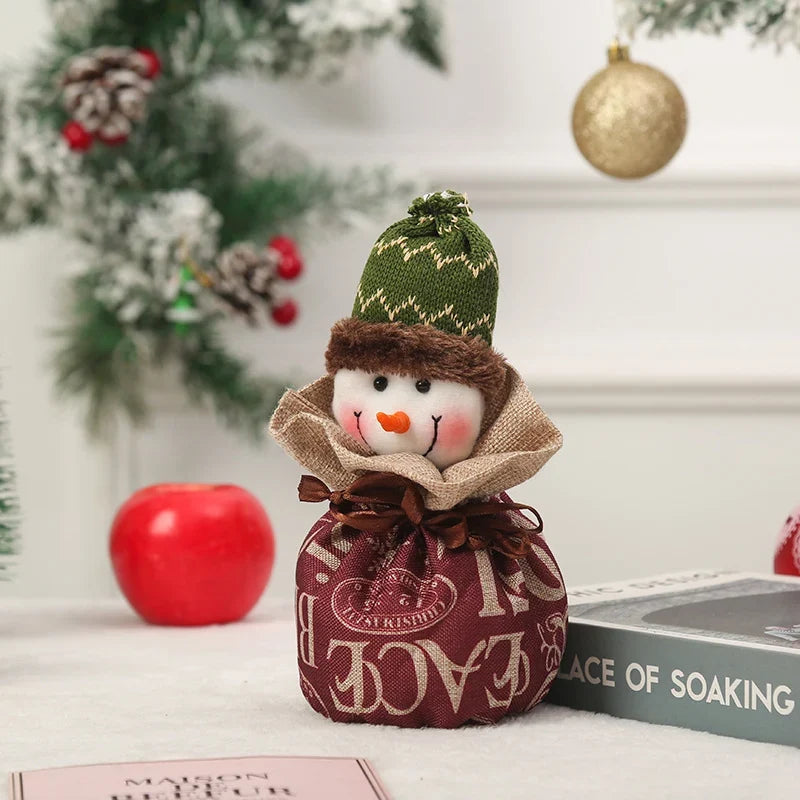 Christmas Gnome Figurine Gift Sack Traditional Motifs