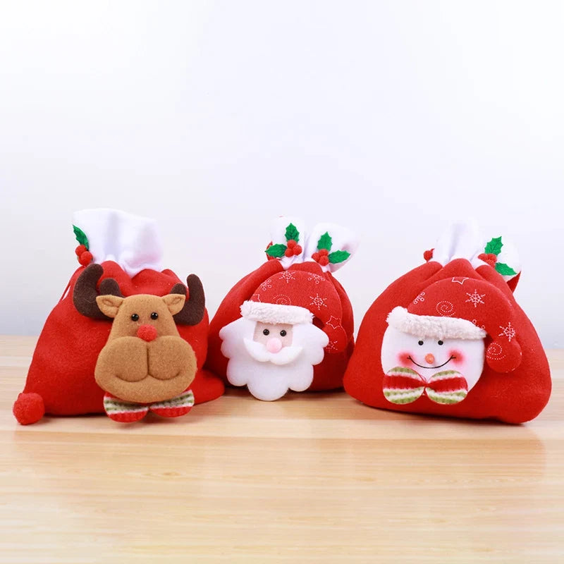 Christmas Gnome Figurine Gift Sack Traditional Motifs