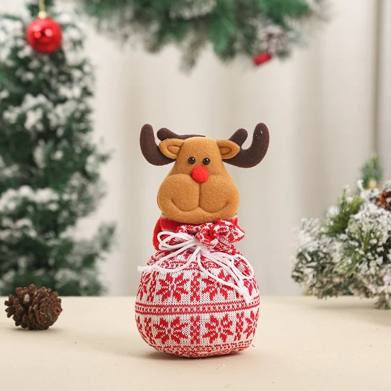 Christmas Gnome Figurine Gift Sack Traditional Motifs