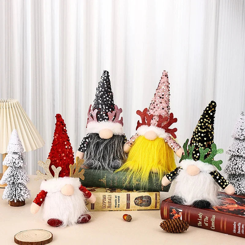 Christmas Gnome LED Illuminated Glitter Hat & Furry Beard
