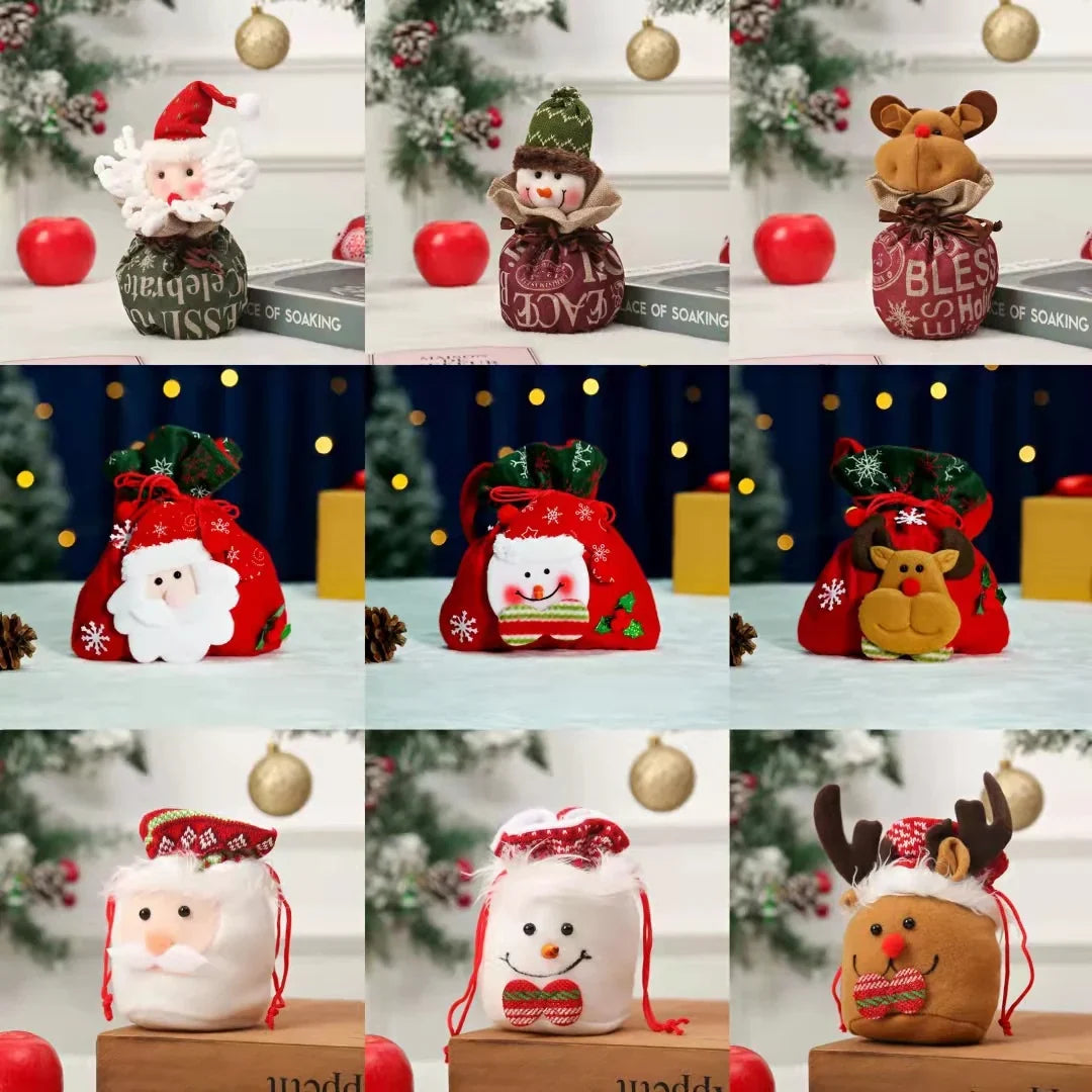 Christmas Gnome Plush Face Gift Sack