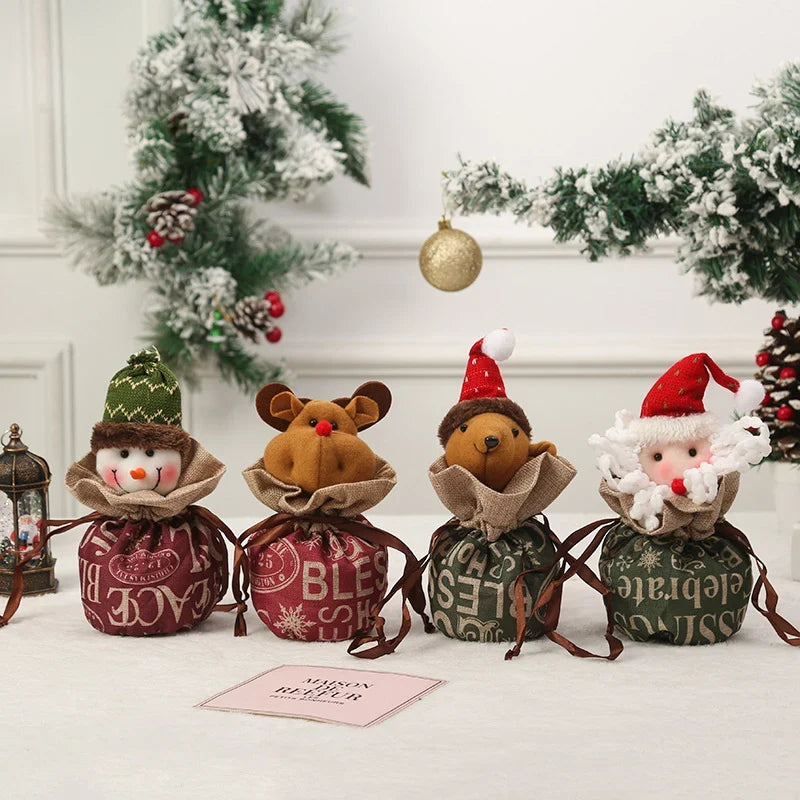 Christmas Gnome Plush Face Gift Sack