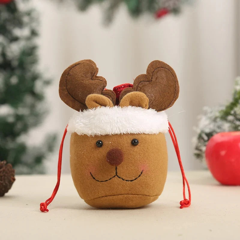 Christmas Gnome Plush Face Gift Sack