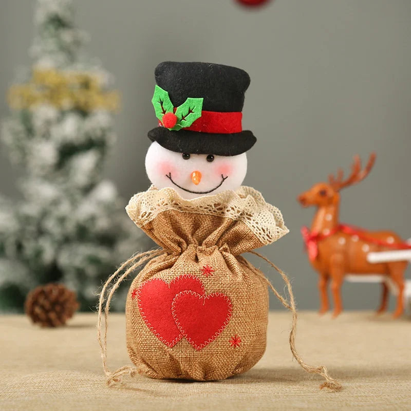Christmas Gnome Plush Face Gift Sack