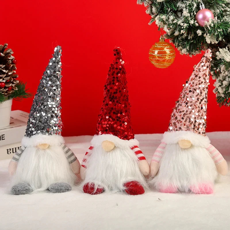 Christmas Gnome Soft Light Sequined Hat