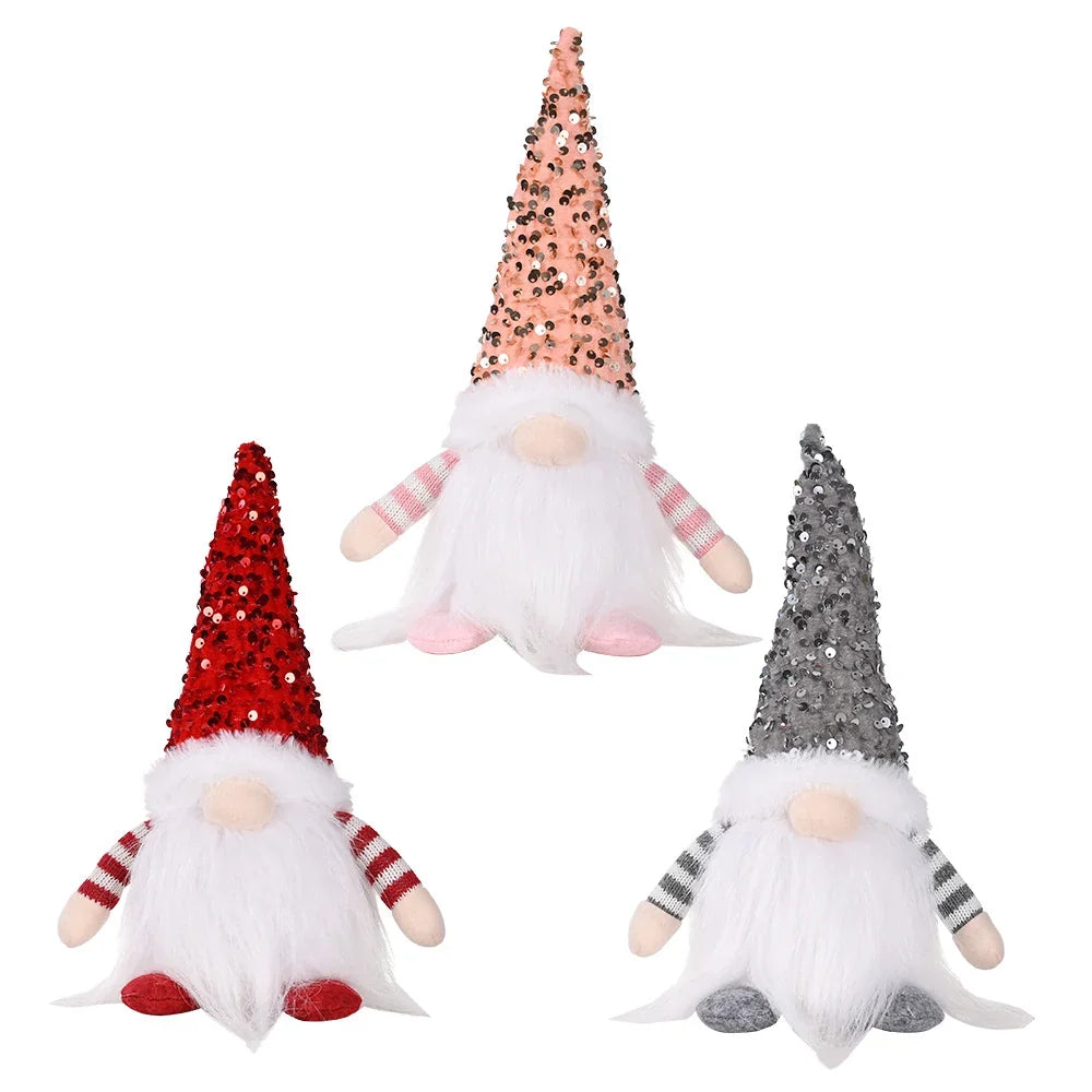 Christmas Gnome Soft Light Sequined Hat