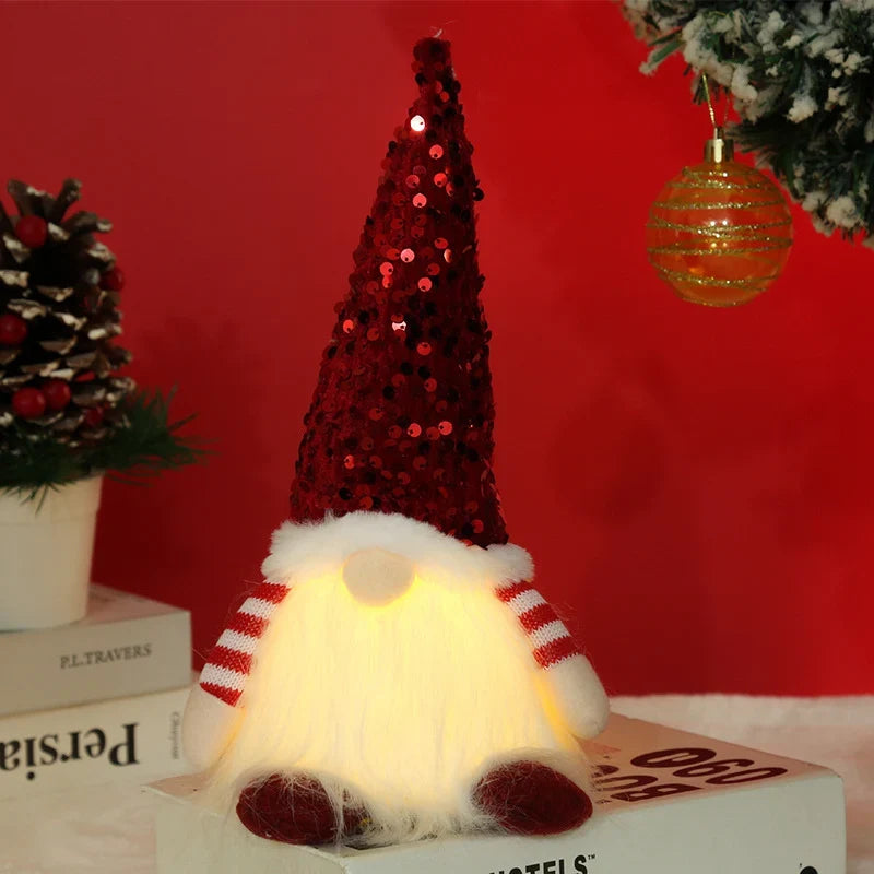 Christmas Gnome Soft Light Sequined Hat