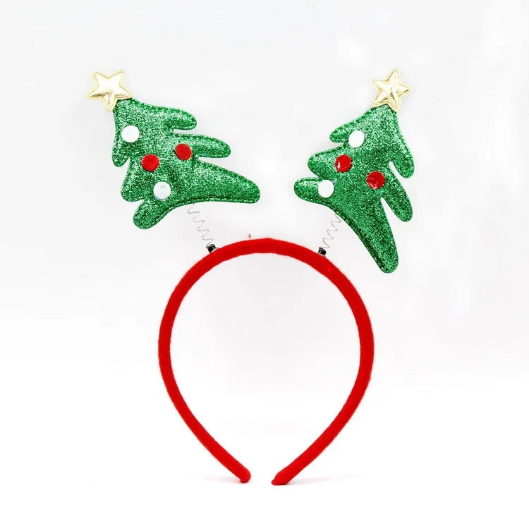 Christmas Headband Santa Figurines Sparkling Accents Comfortable Fit