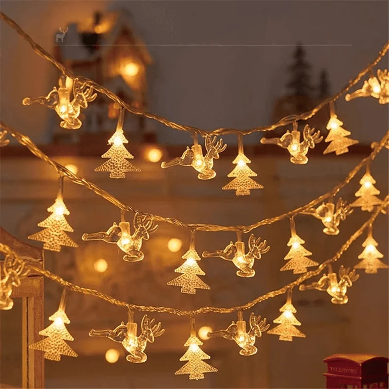 Christmas LED String Lights Battery-Powered Seasonal Designs