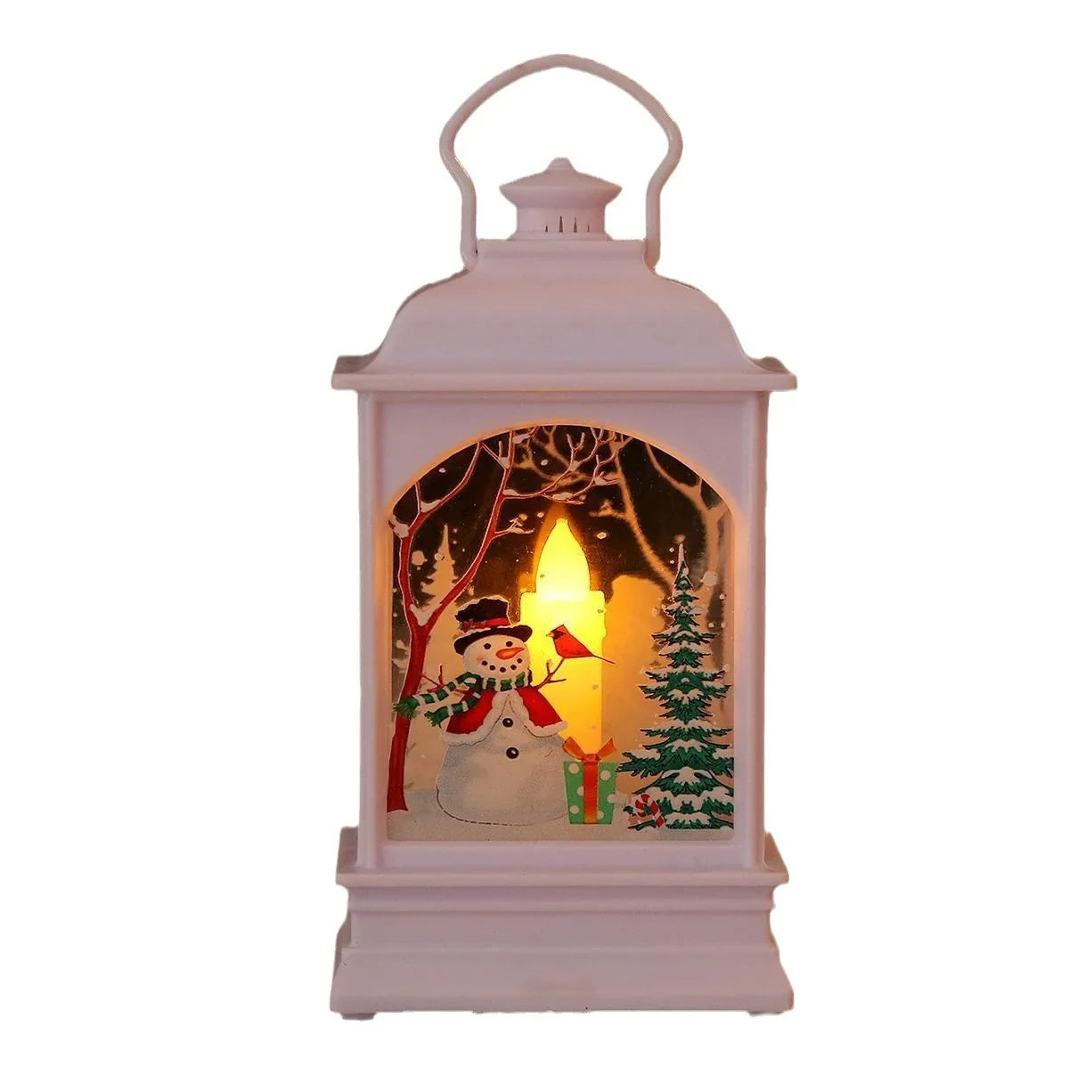 Christmas Lantern Animated Santa Motif Warm LED