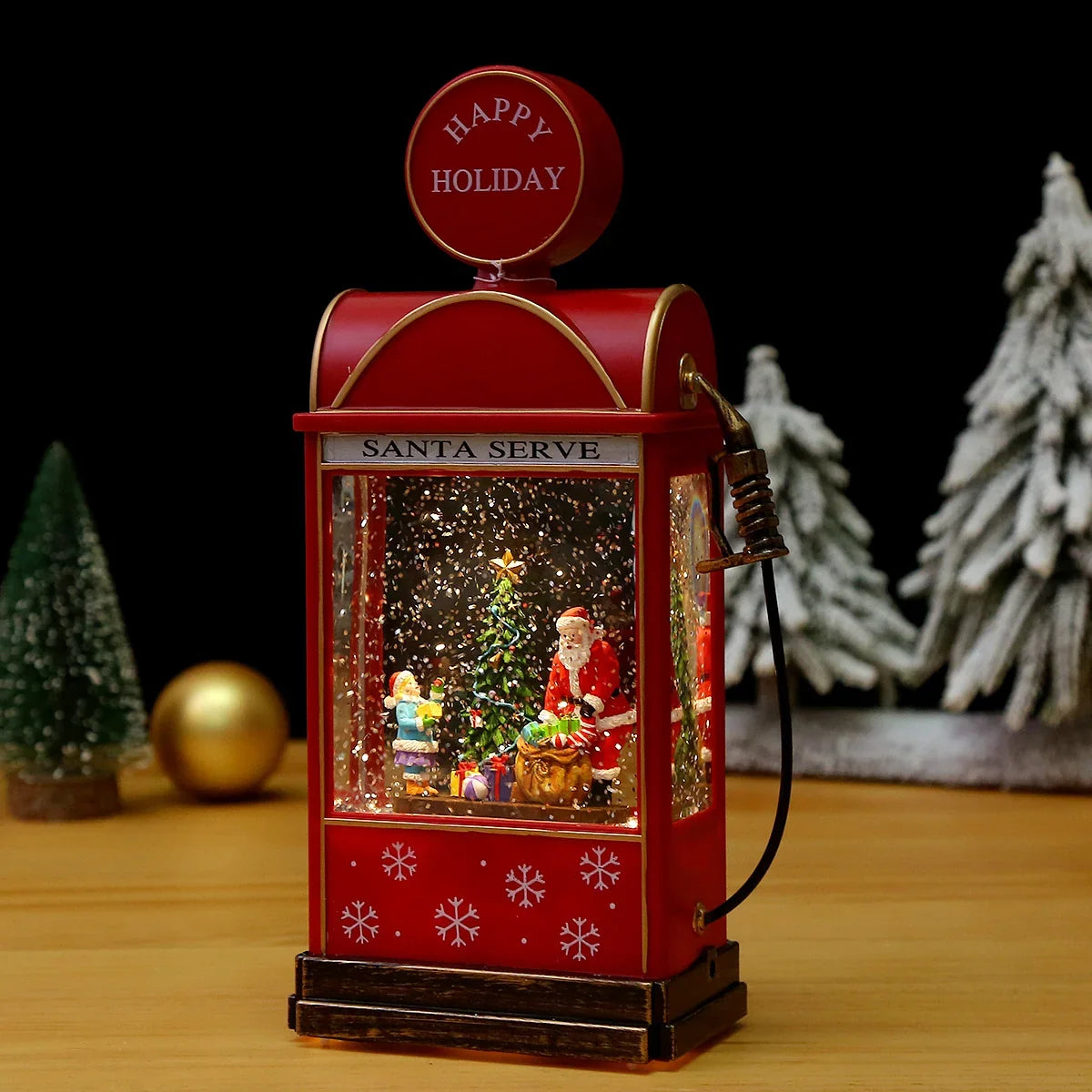 Christmas Lantern Animated Snowman Scene Integrated LED Lights