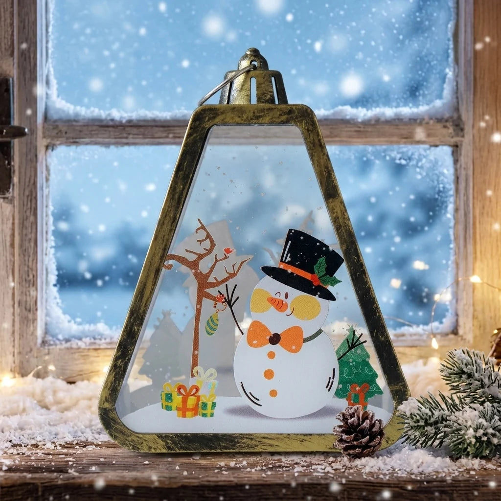 Christmas Lantern Durable Plastic Warm Light Indoor & Outdoor