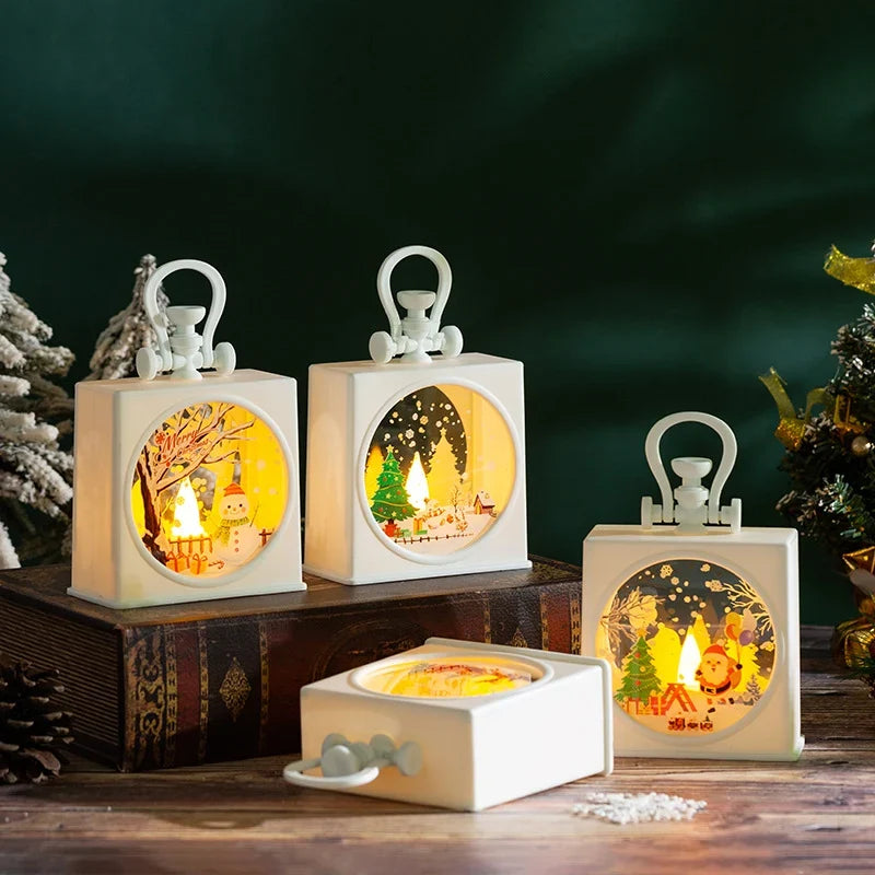 Christmas Lantern Flameless LED Durable Metal