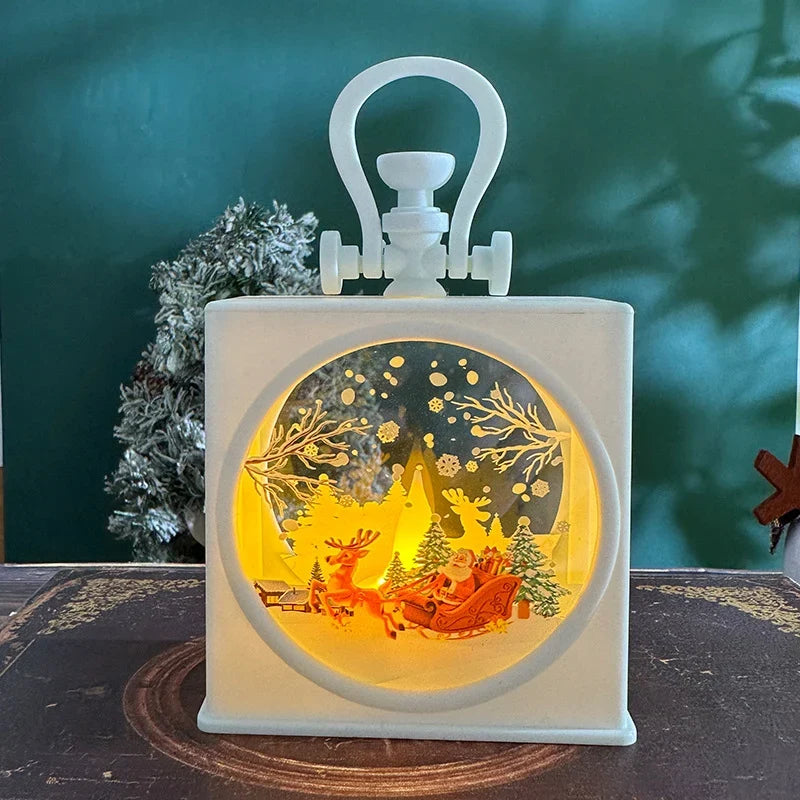 Christmas Lantern Flameless LED Durable Metal
