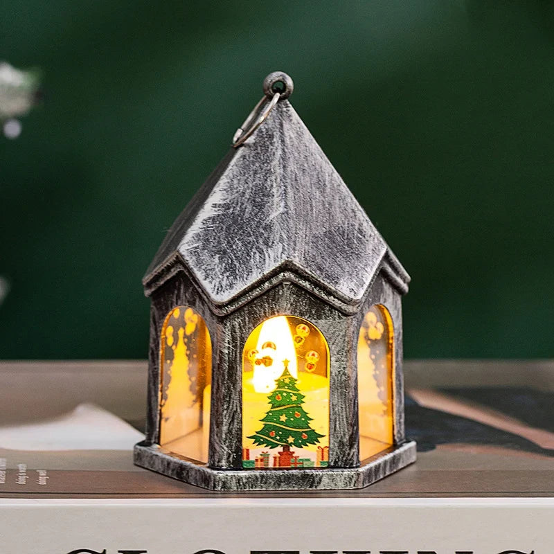 Christmas Lantern House-Shaped Flameless LED Warm Glow