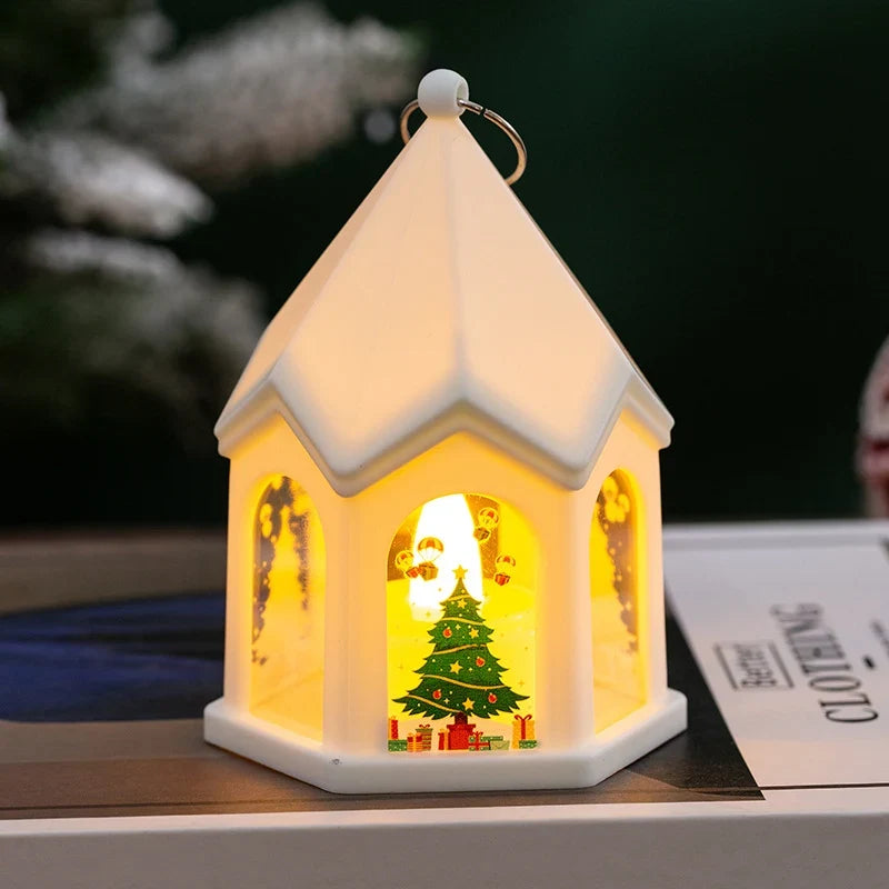 Christmas Lantern House-Shaped Flameless LED Warm Glow