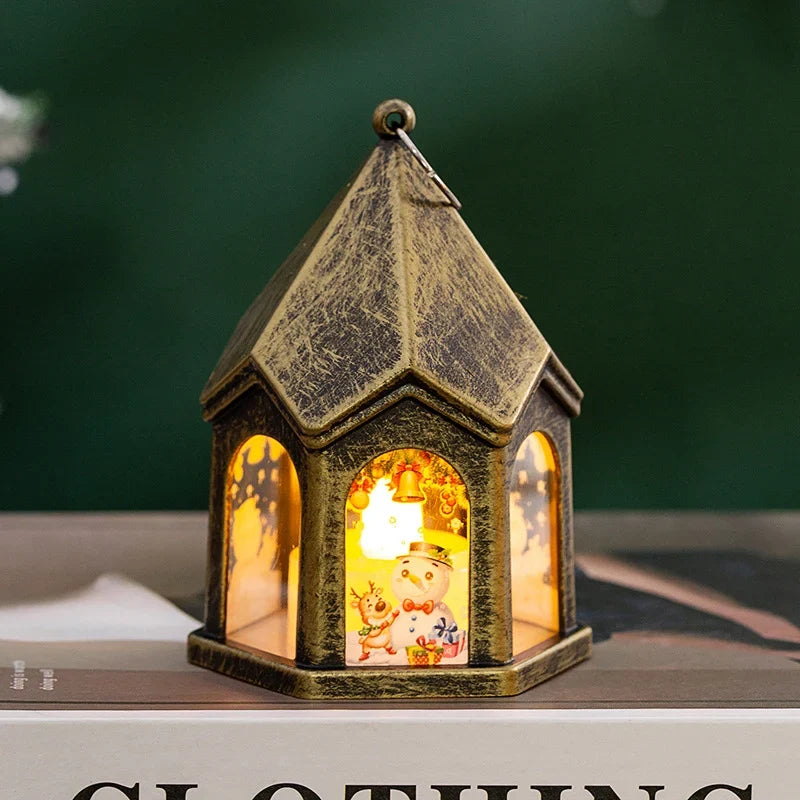 Christmas Lantern House-Shaped Flameless LED Warm Glow