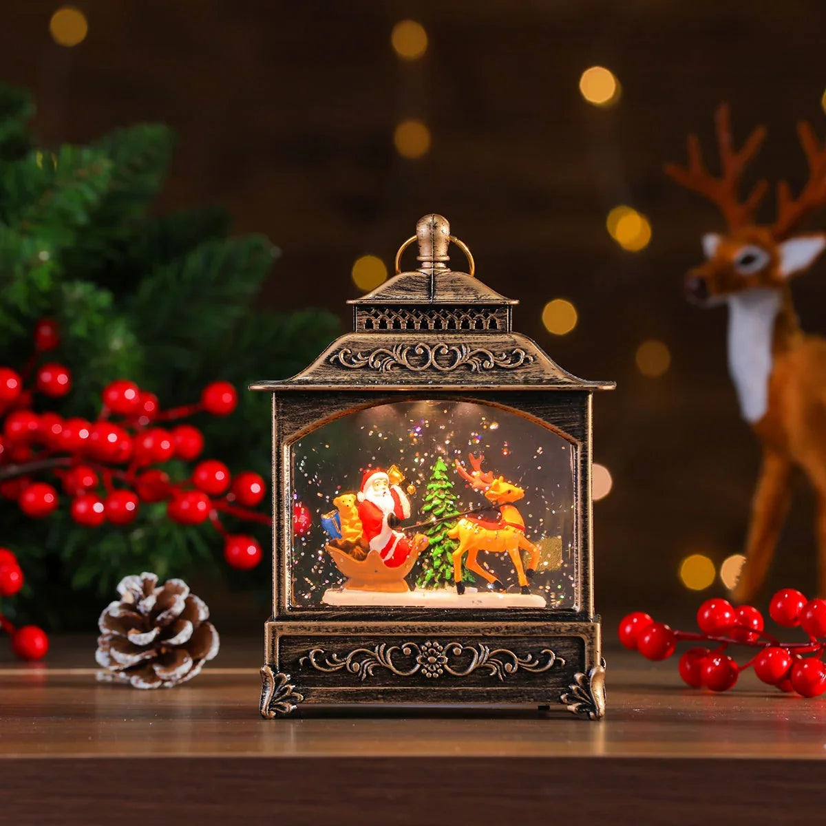 Christmas Lantern Illuminated & Musical Battery-Operated