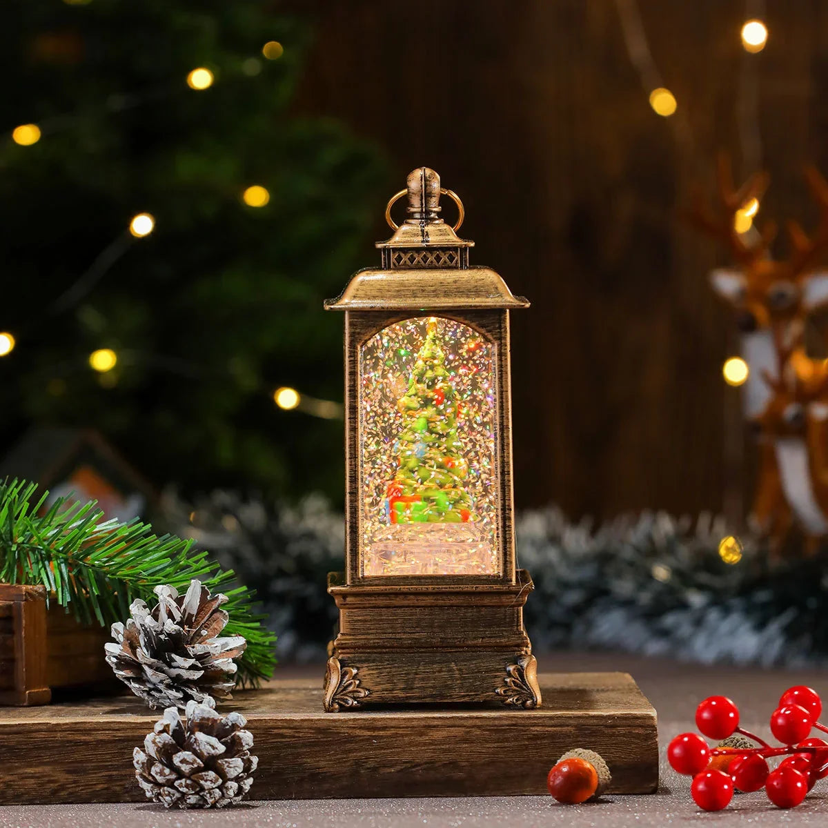 Christmas Lantern Illuminated & Musical Battery-Operated