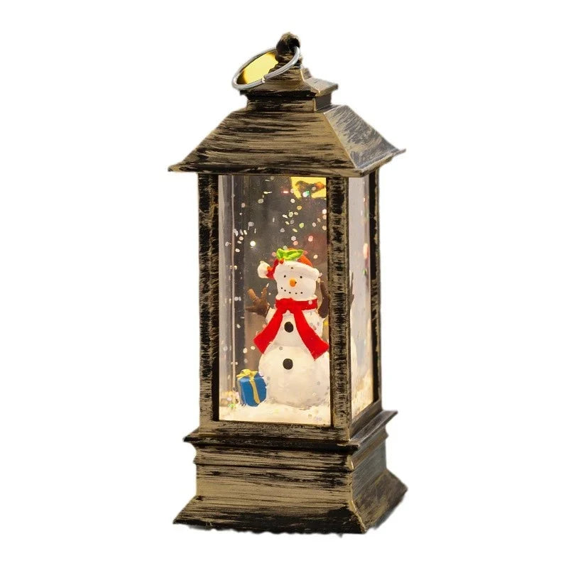 Christmas Lantern Integrated LED & Snow Effect
