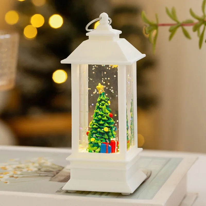 Christmas Lantern Integrated LED & Snow Effect