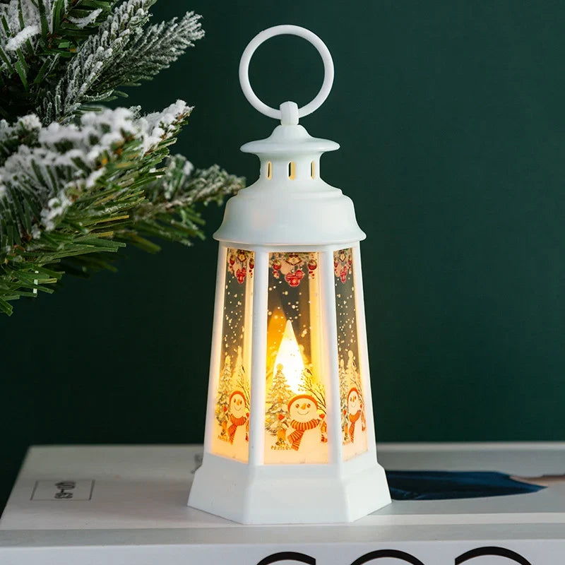 Christmas Lantern Nostalgic Metal Warm Light Indoor & Outdoor