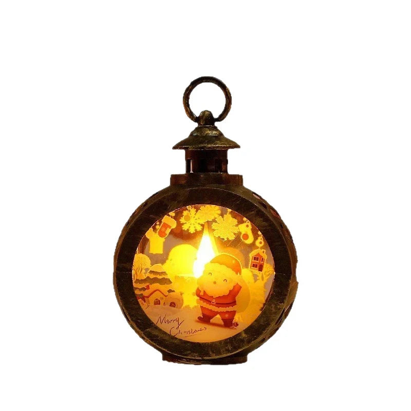 Christmas Lantern Realistic LED Flame Festive Motifs