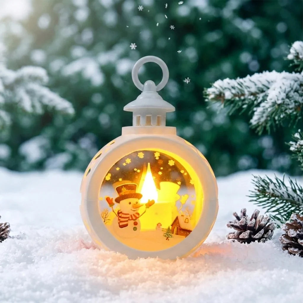 Christmas Lantern Realistic LED Flame Festive Motifs