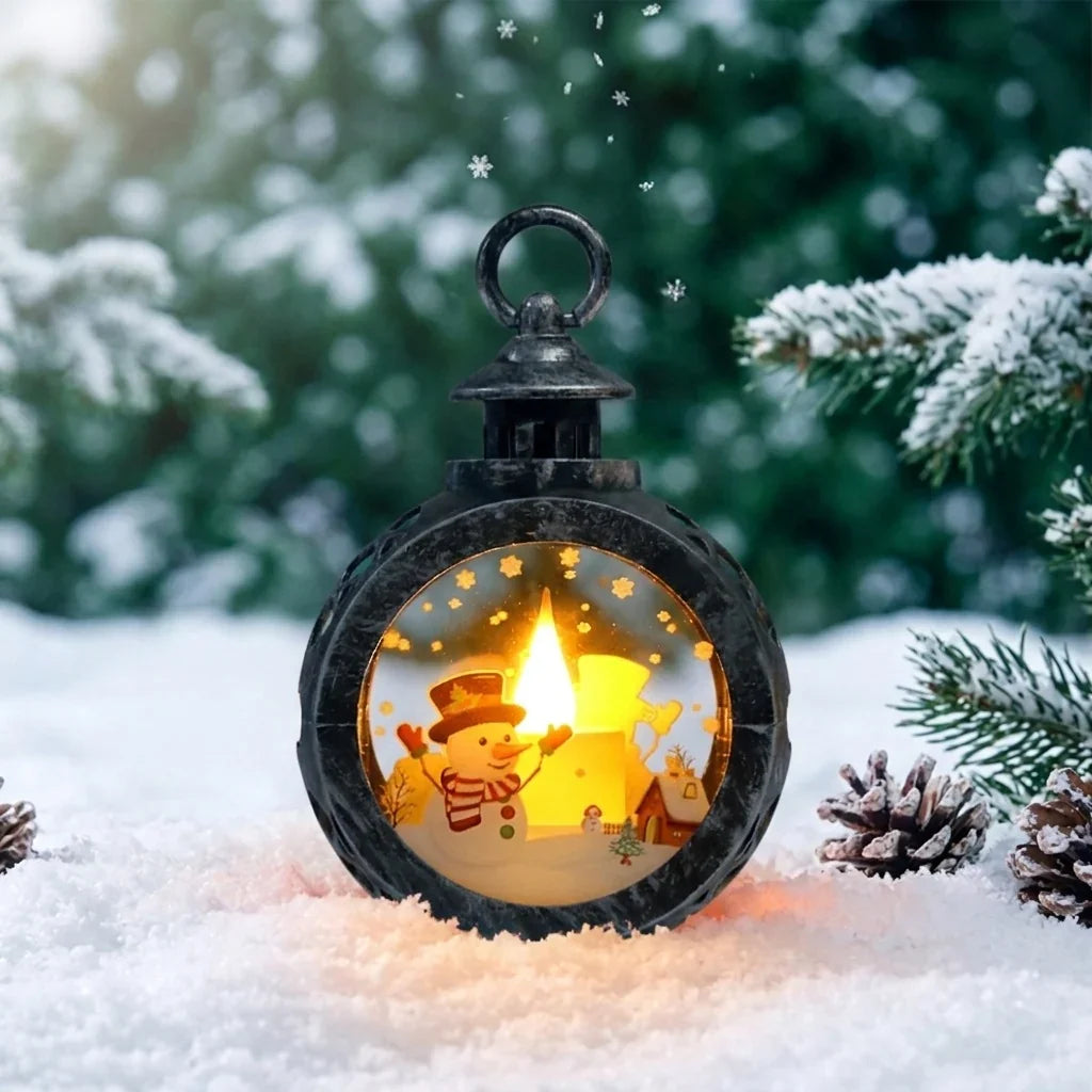 Christmas Lantern Realistic LED Flame Festive Motifs