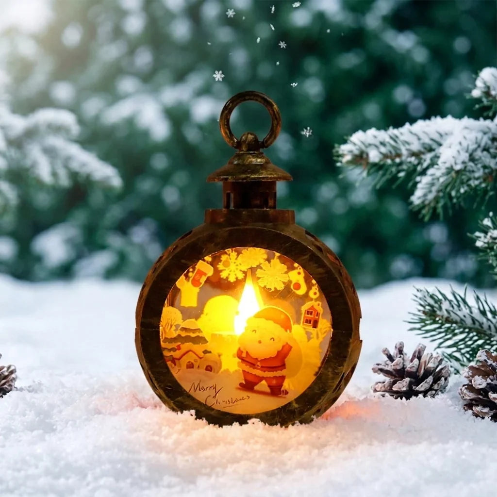 Christmas Lantern Realistic LED Flame Indoor & Outdoor