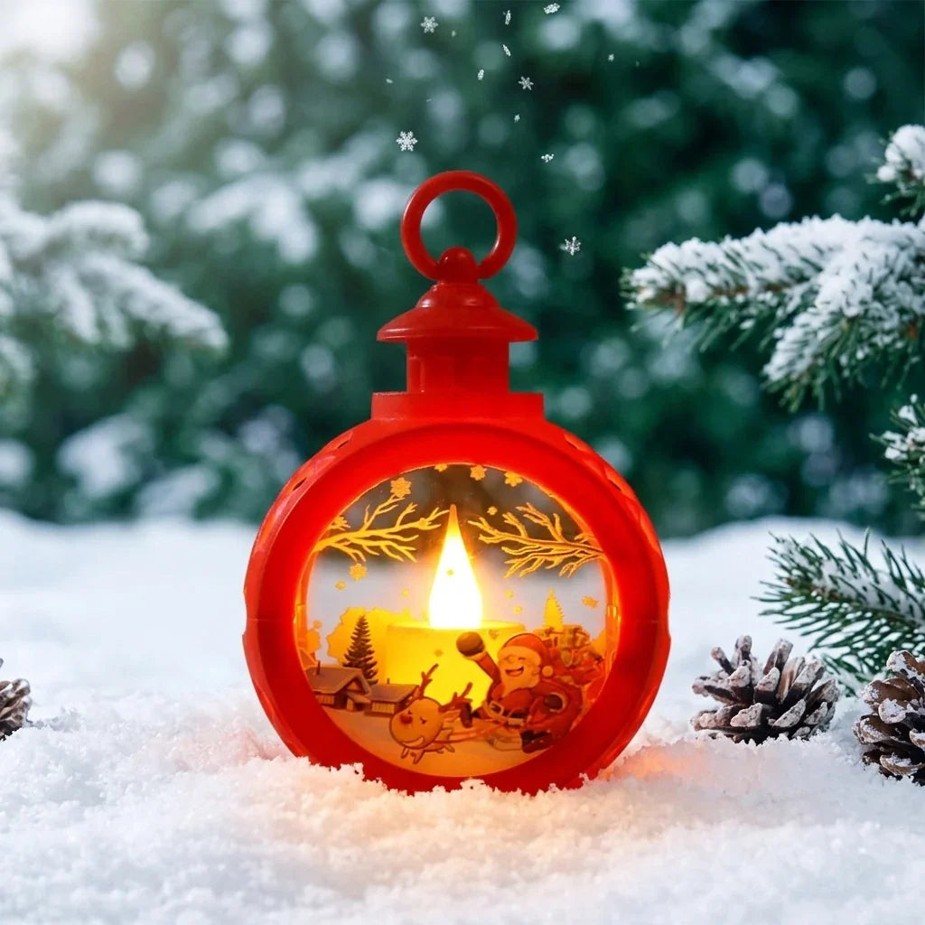 Christmas Lantern Realistic LED Flame Indoor & Outdoor