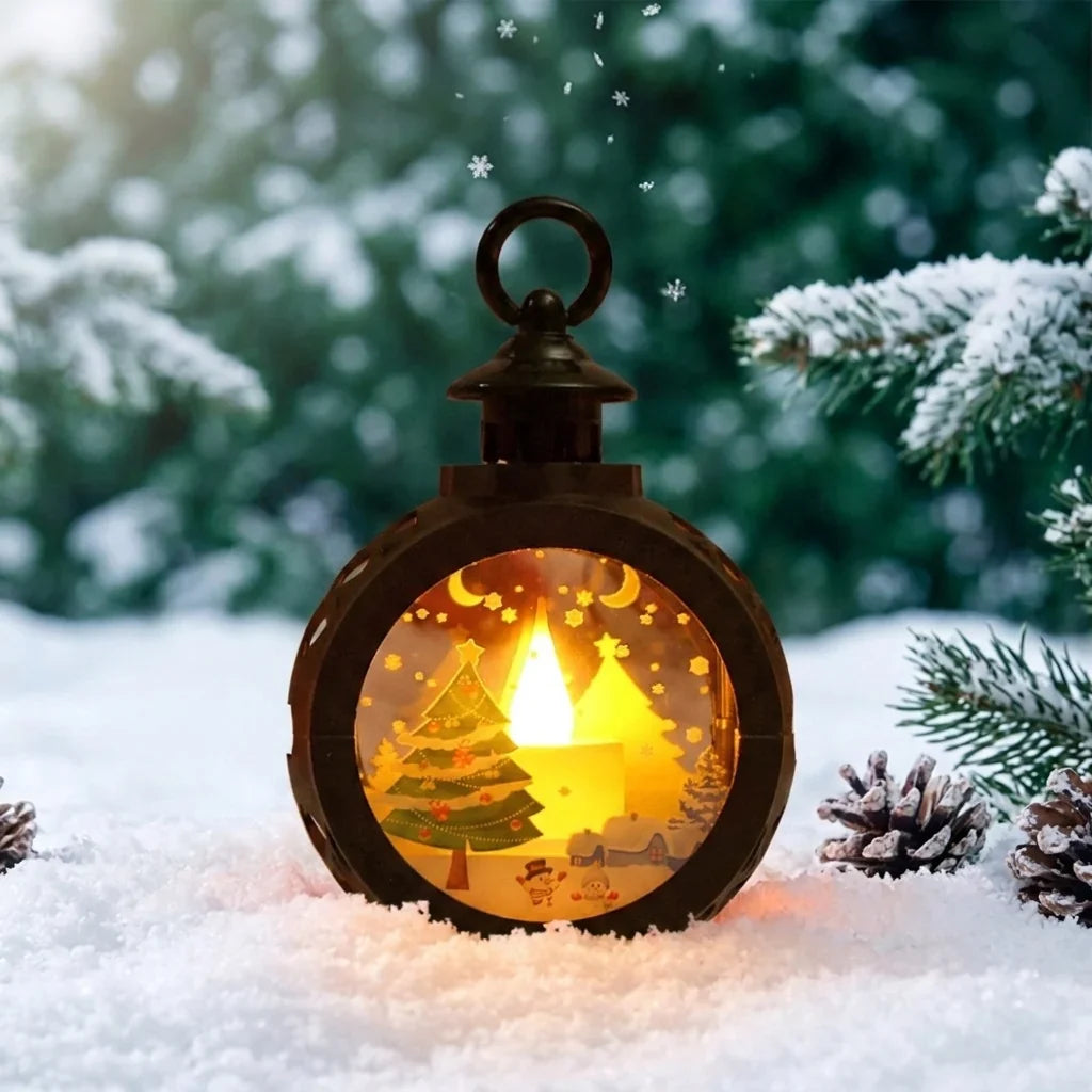 Christmas Lantern Realistic LED Flame Indoor & Outdoor