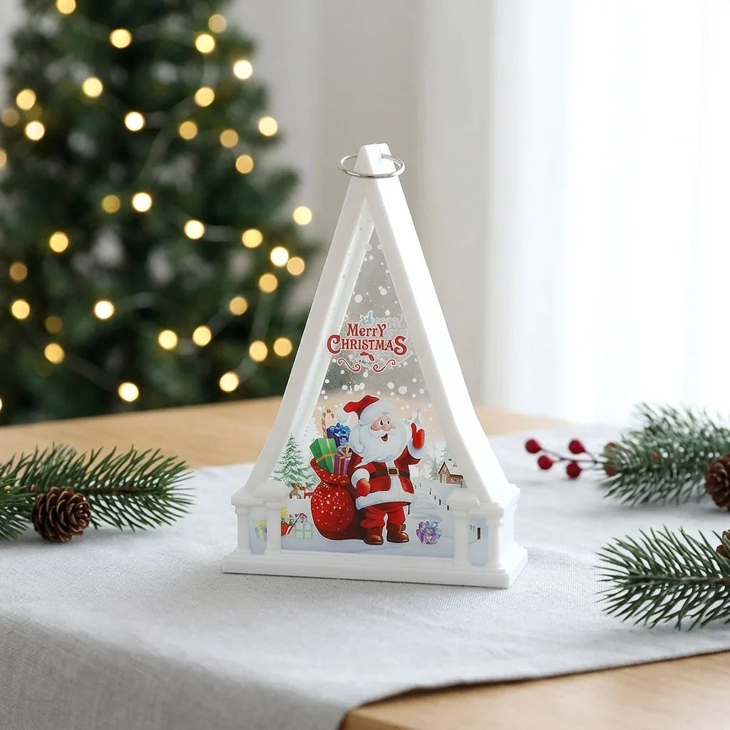 Christmas Lantern Reindeer Motif Tabletop Warm Glow