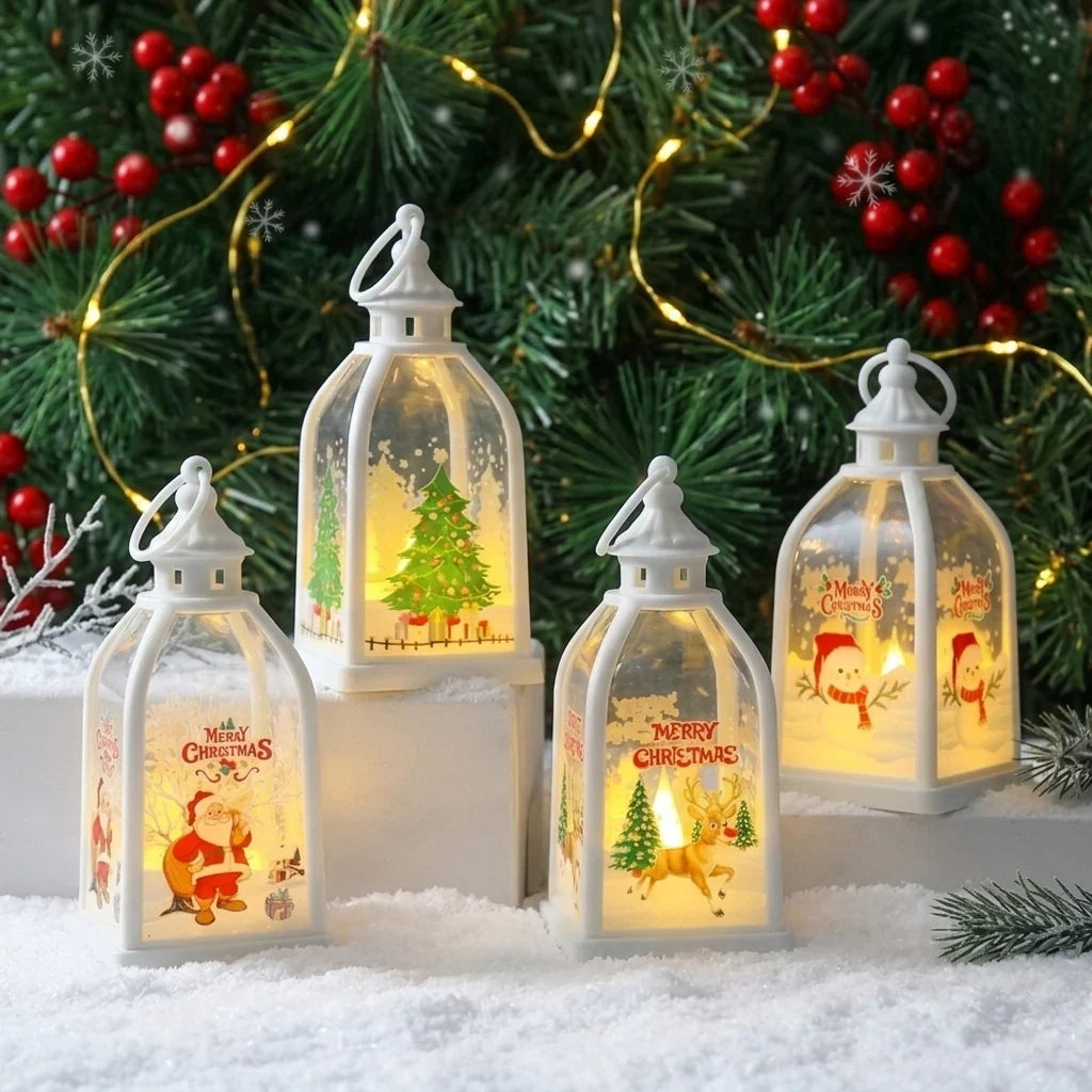 Christmas Lantern Santa Motif Soft Back Lighting