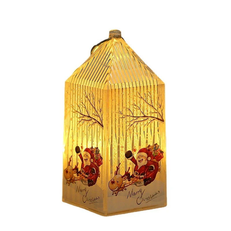 Christmas Lantern Snowman & Elk Warm LED Portable