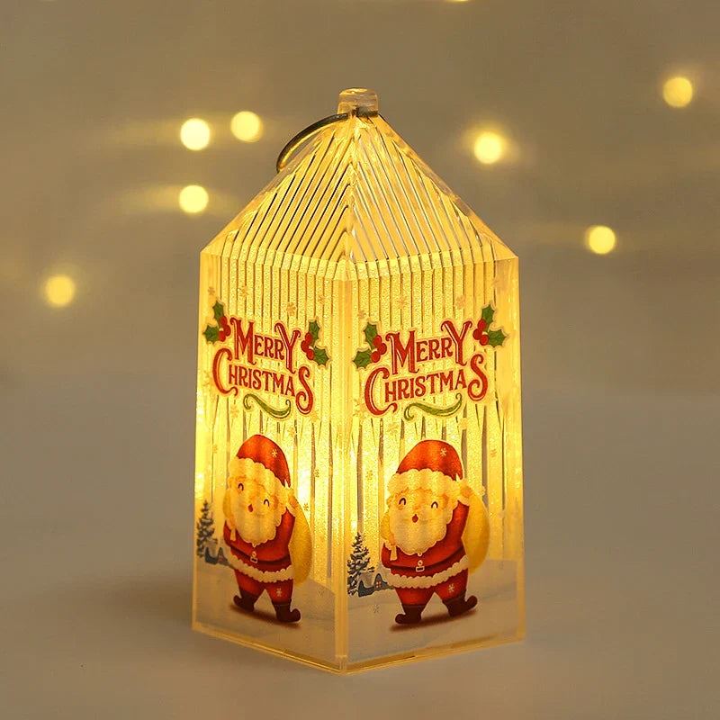 Christmas Lantern Snowman & Elk Warm LED Portable