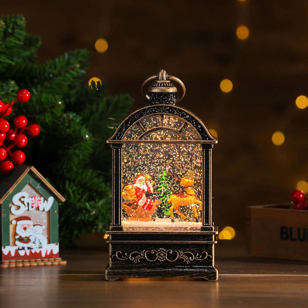 Christmas Lantern Warm Glow LED Musical Battery-Powered