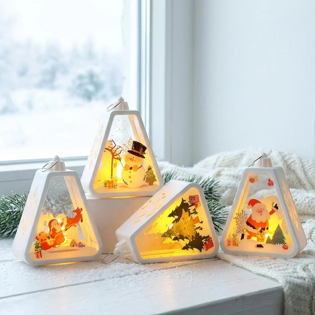 Christmas Lantern Weather-Resistant Plastic Lightweight & Portable