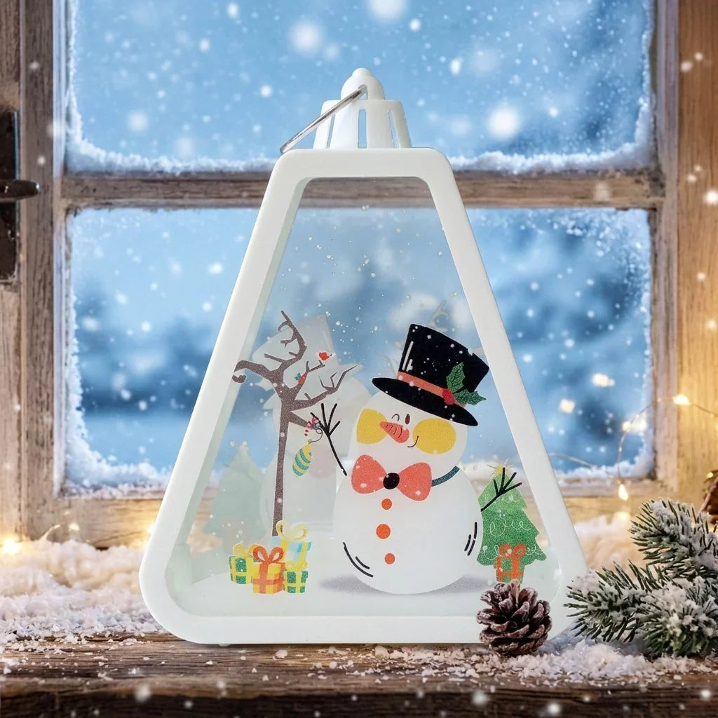 Christmas Lantern Weather-Resistant Plastic Lightweight & Portable
