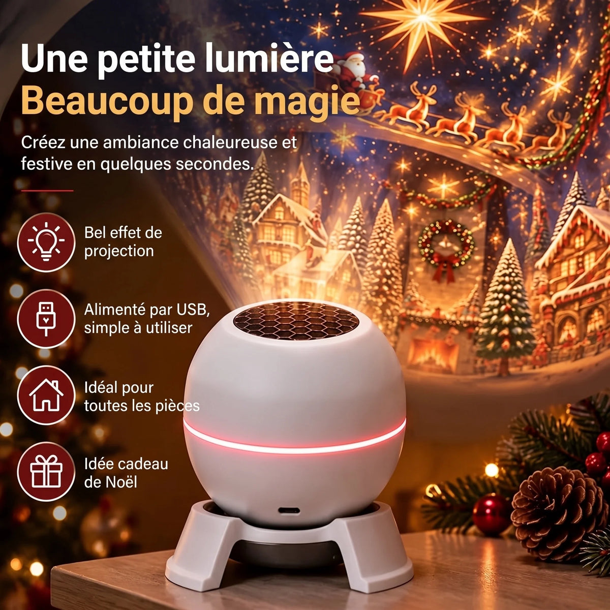 Christmas Light Projector Animated Patterns USB Powered