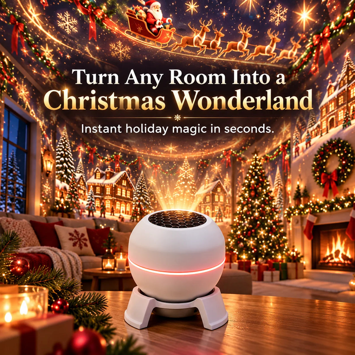 Christmas Light Projector Moving Projections USB Powered Compact Design