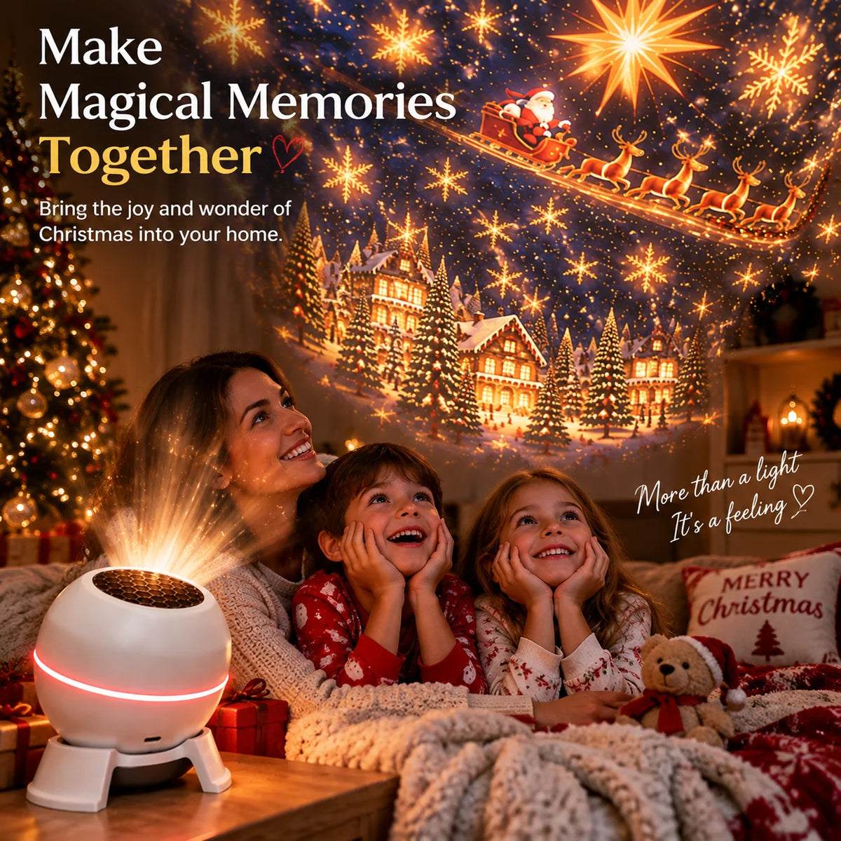 Christmas Light Projector Moving Projections USB Powered Compact Design