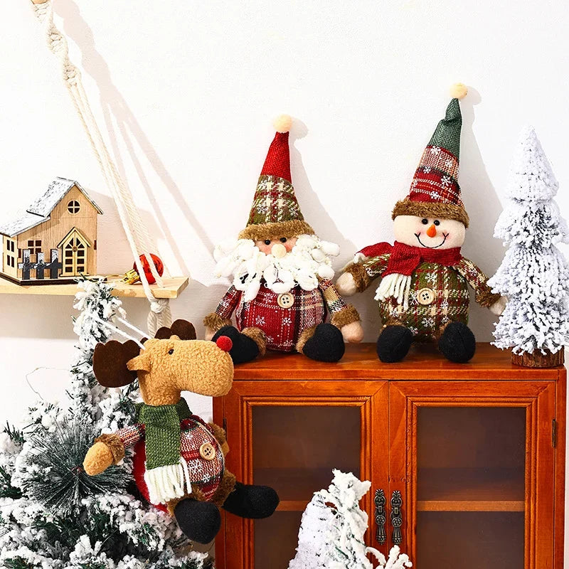 Christmas Moose Figure Soft Fabric Scarf Faux Fur Antlers