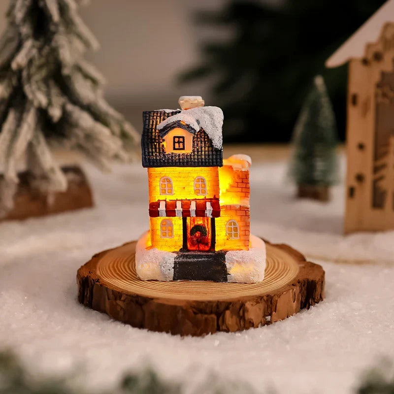 Christmas Ornament Gingerbread House Integrated Warm LED Lights