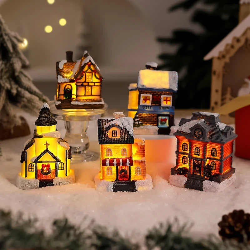 Christmas Ornament Gingerbread House Integrated Warm LED Lights