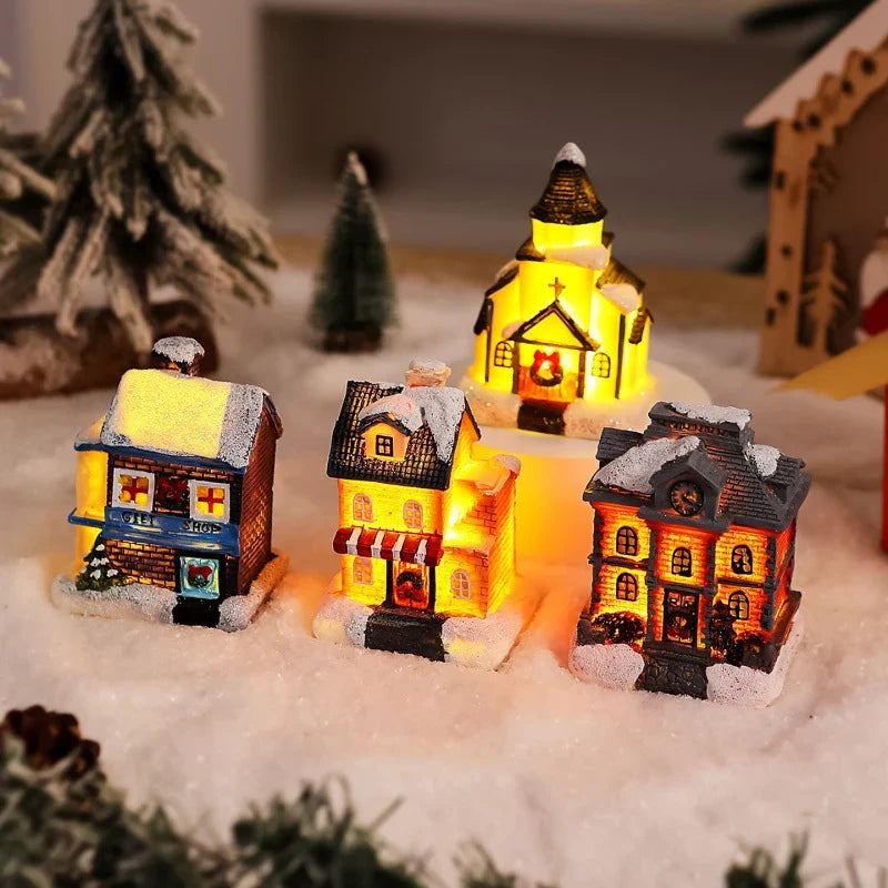 Christmas Ornament Gingerbread House Integrated Warm LED Lights