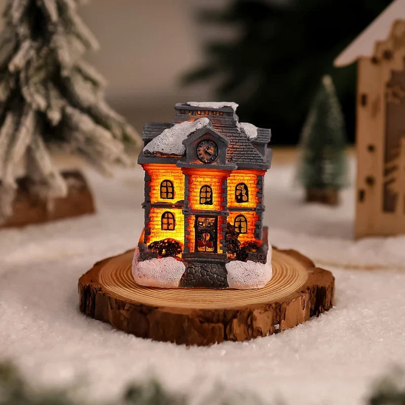 Christmas Ornament Gingerbread House Integrated Warm LED Lights